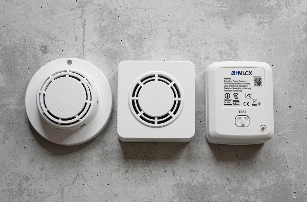Comparaison de trois modèles de détecteurs de fumée sur fond béton